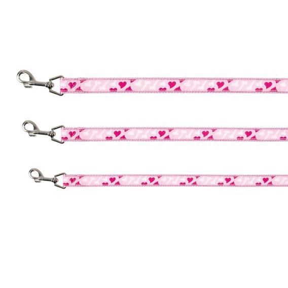Hundeline med Håndtag - Rose Hearts Design