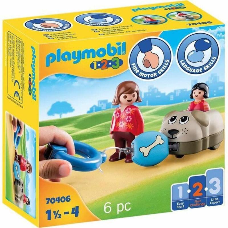 Playset Playmobil 1.2.3 Hund Drenge 70406 6 Stk -   - 4008789704061