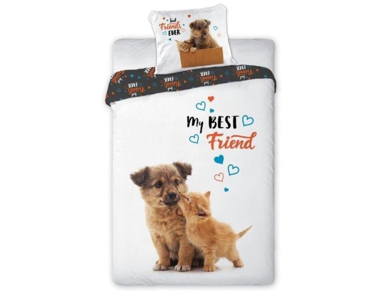 Hund Kat Best Friend Sengetøj 140x200 100 Procent Bomuld - Mcu  - 5907750593170