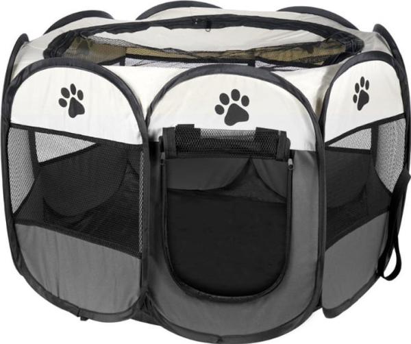 Leobert Foldbar Hunde- og Kattekurv 91x91x58cm - Grå