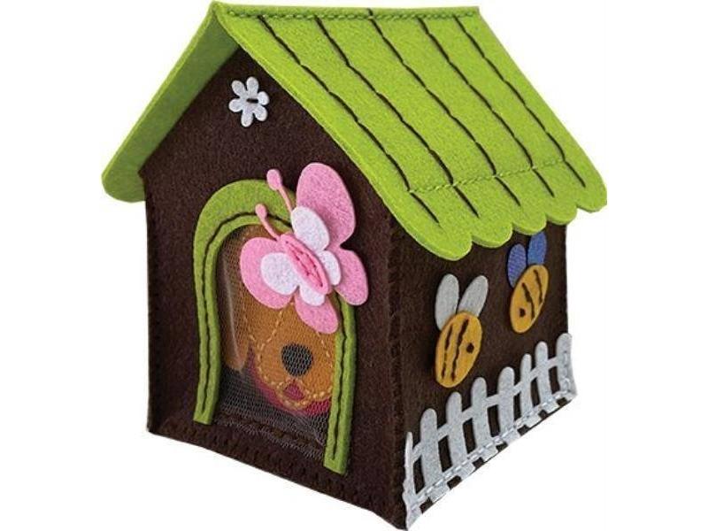 Strikkekasser Filt Brun Hund Stn 7496 - Stnux  - 5901583297496
