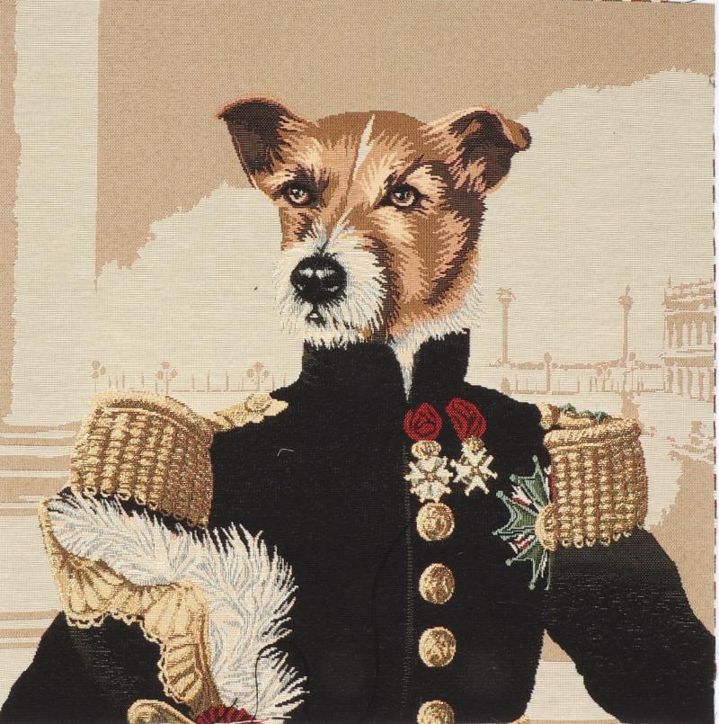 Hund Uniform Med Guldglimmer 45x45 Gobelin 50 Bomuld, 50 Polyester - Stofmoellen.dk