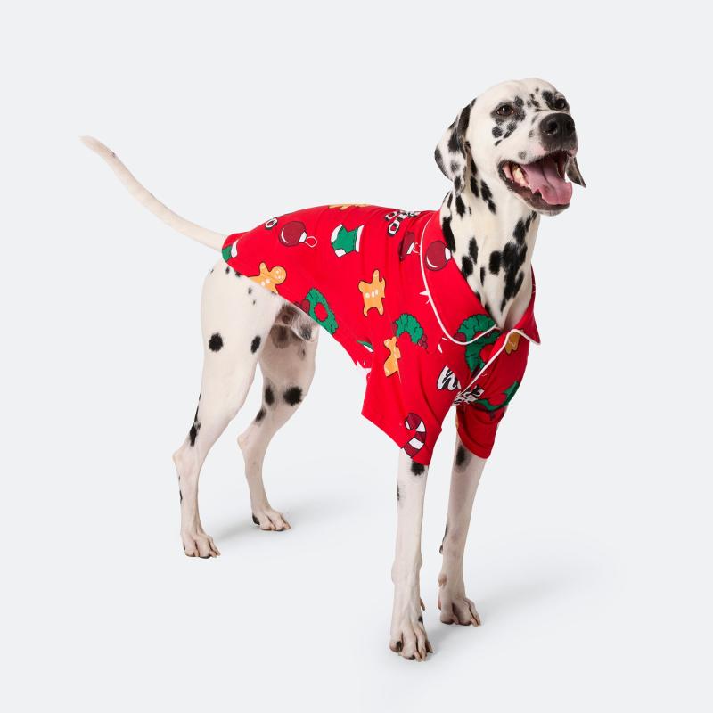 Rød Hohoho Julepyjamas til Hunde – Perfekt til Julekort!