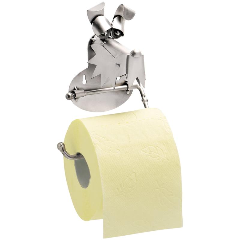 Rustik Toiletrulleholder i Metal med Hund - Unik Dekoration