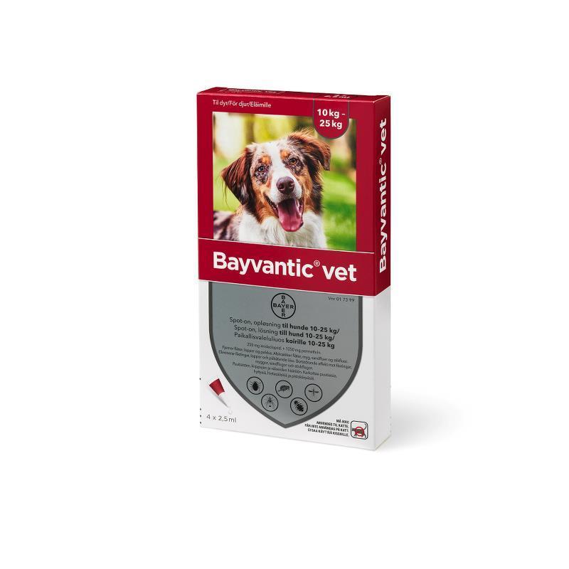 Bayvantic Vet. Spot-on til hunde 10-25 kg - 4x2,5 ml