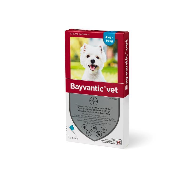 Bayvantic Vet. Spot-On til Hund 4x1,0ml - Loppebehandling