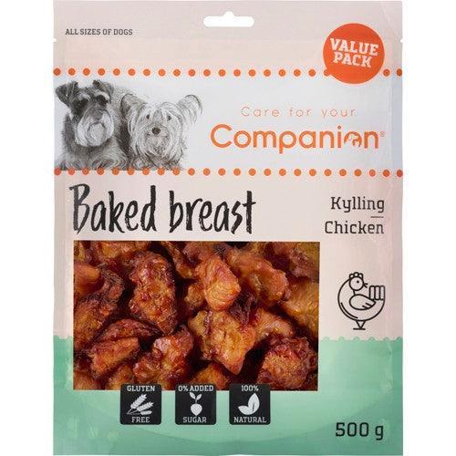 Bagt Kyllingebryst til Hunde 500g - Værdsat Snack!
