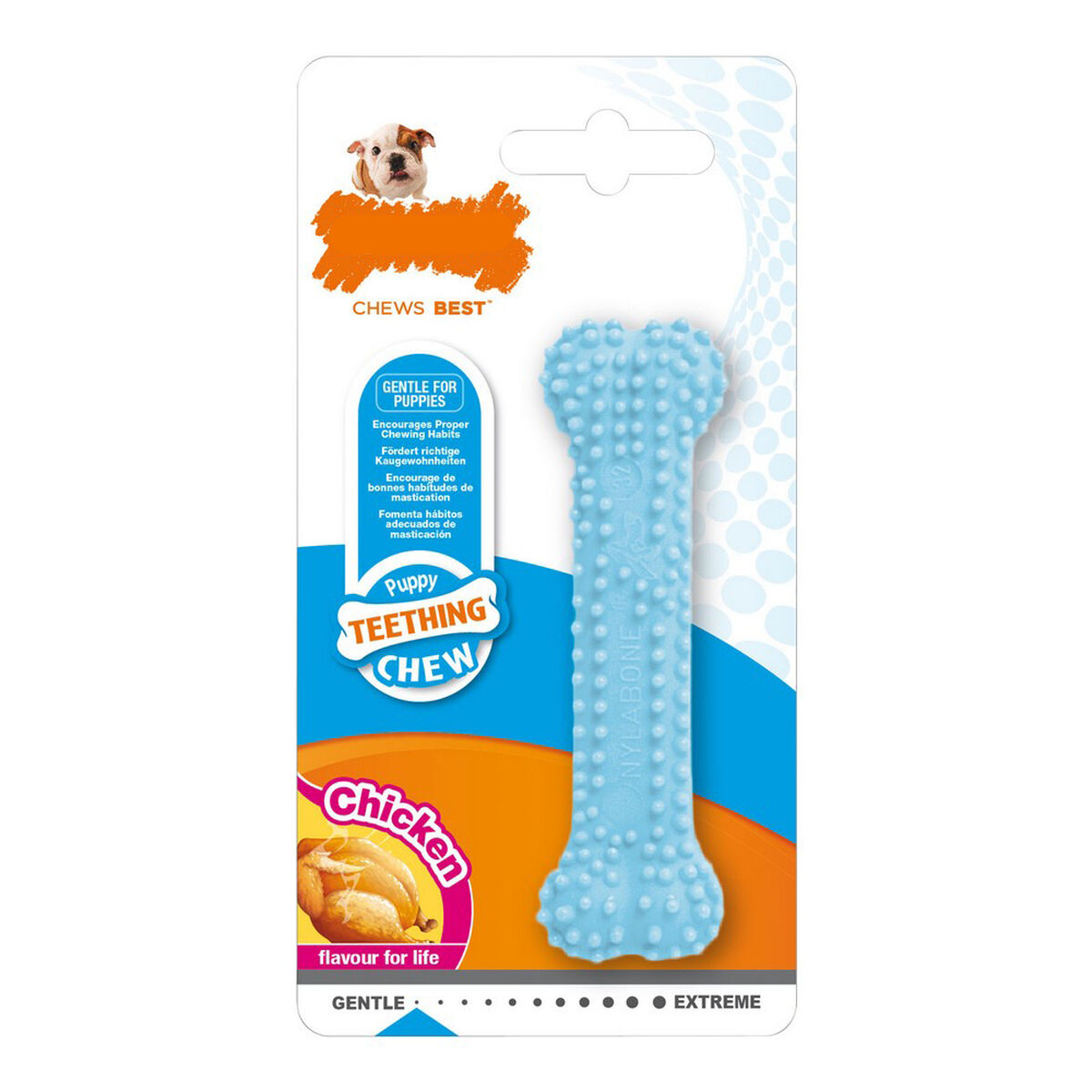 Hund Bidering Nylabone Blå Kylling Blue Termoplastisk Størrelse Hvalpe - Nylabone  - 0018214832393