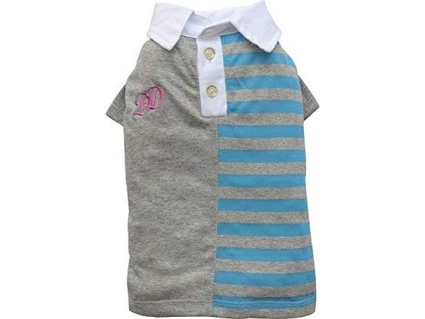 Poloshirt Grå Blå 25cm 38cm - Doggydolly  - 8859122724934