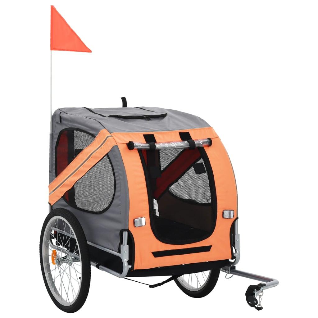 Brun Cykelanhænger Til Hund Orange Grå - Boligcenter  - 8718475718055