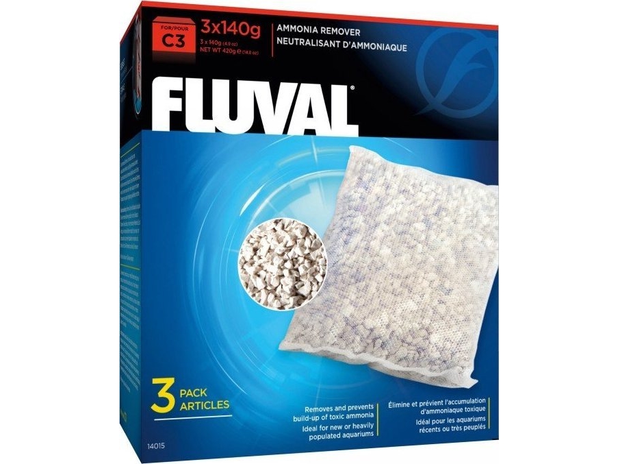 Fluval Wkad Ammonia Remover Filtra 3x140g - Fluval  - 0015561140157