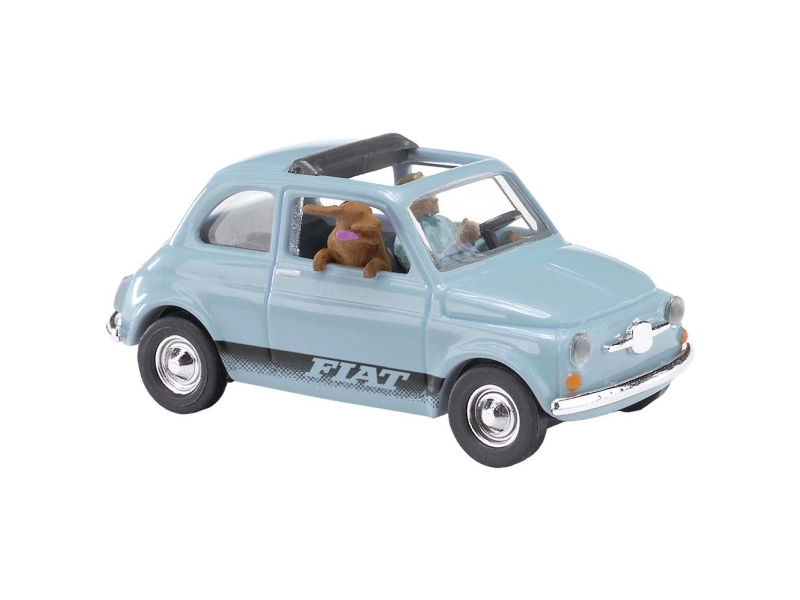 Busch 48735 Personbil Model Fiat 500 Med Fører Hund - Busch  - 4001738487350