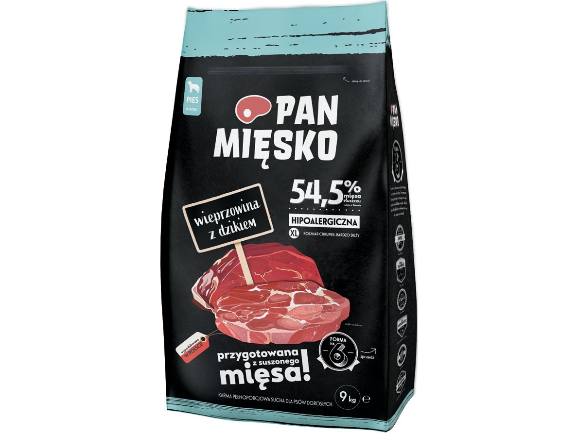 Misko Karma Svinekød Med Vildsvinechips 20kg - Pan Miesko  - 5905342292401