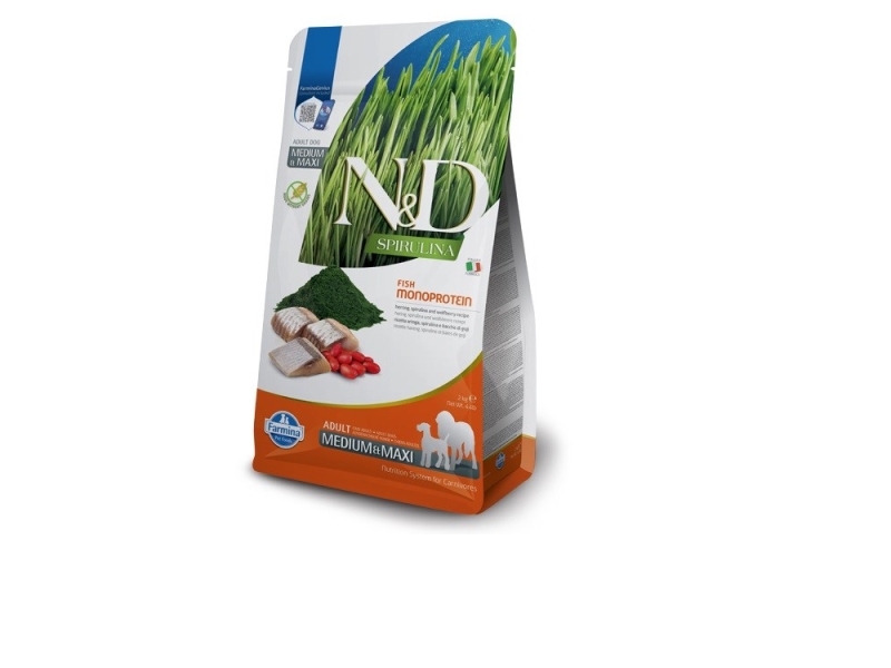 Farmina & Spirulina Herring Adult Med Maxi Tørfoder Til Hunde - Farmina  - 8010276041104