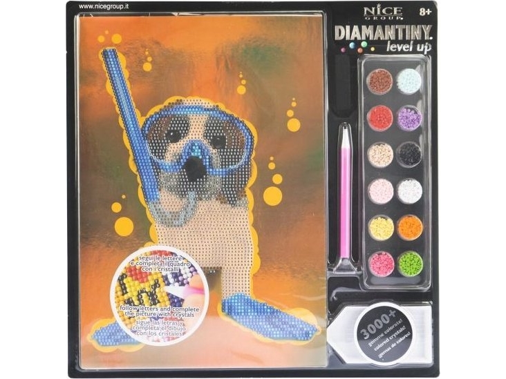 Russell Selvklæbende Pailletmosaik Hund 1235 32x32 Russell - Nice Group  - 8056779961235