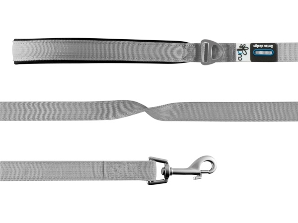 Curli Basic Leash 140x1 5cm Grå - Curli  - 7640144821920