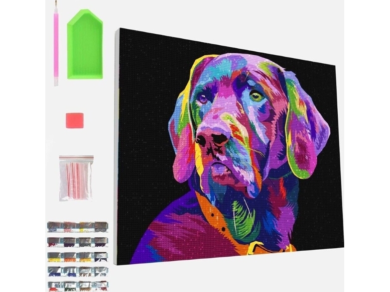 Diamond Art Lærred 30x40cm Hund - Splat Planet  - 5060639146406