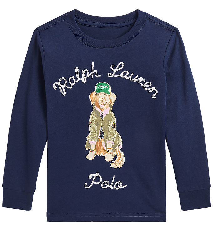 Blå Polo Ralph Lauren Bluse Navy Hund -   - 3616537227345