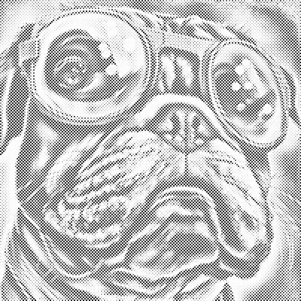 Mal Med Prikker Hund Med Solbriller Uden Ramme -