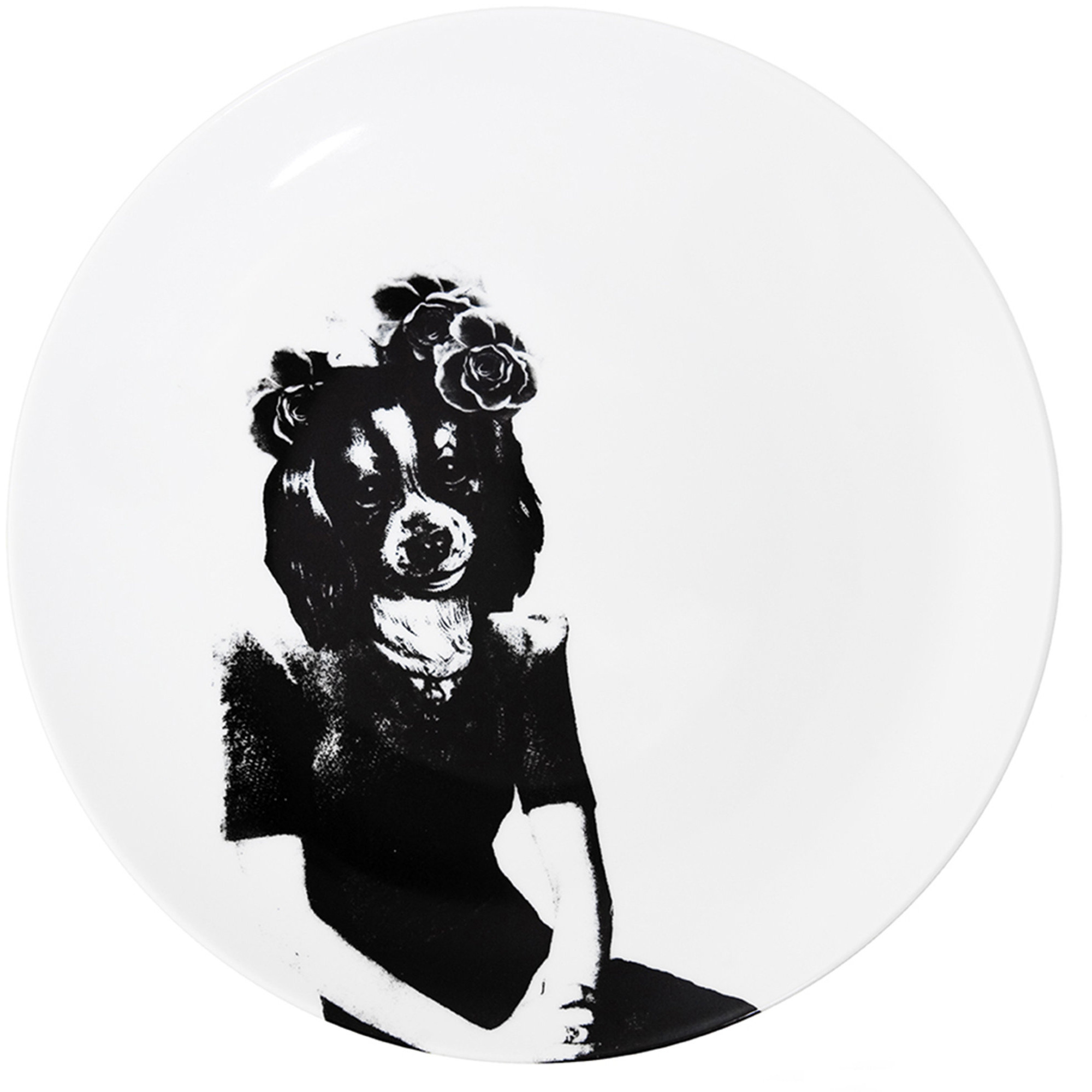 Kvinder Porcelænstallerken Mellem Tvilling Hund - Lisa Bengtsson  - 7340182200298