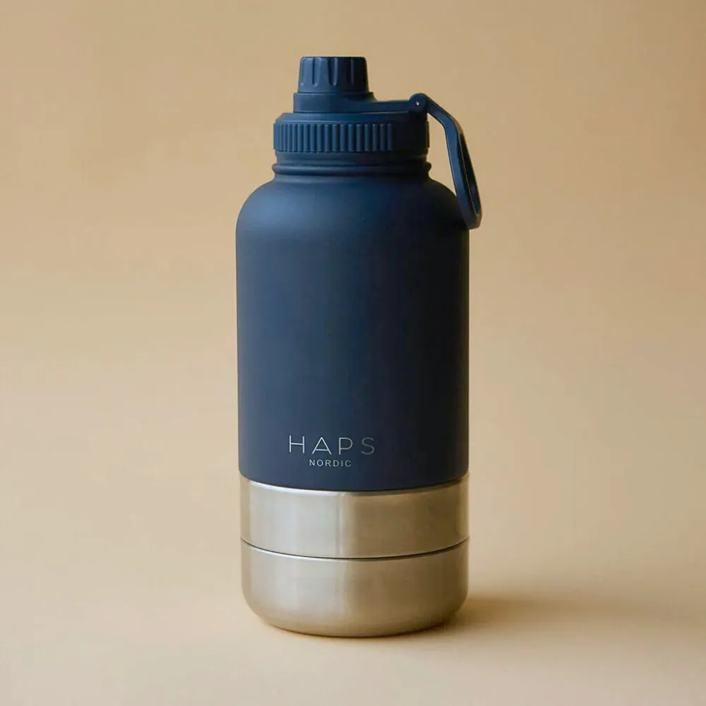 Haps Dog Vandflaske Til Hund Inkl Skåle Midnight Blue - Haps Nordic