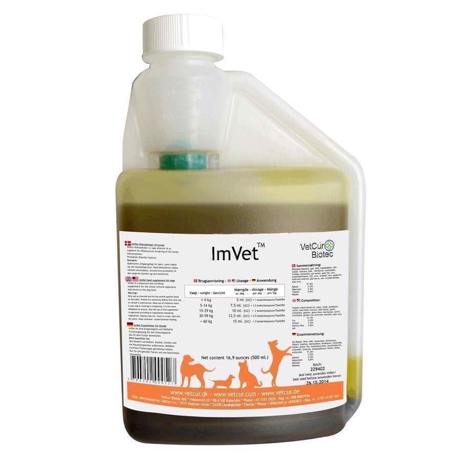 Imvet Olietilskud Til Hund 500ml - Vetcur Biotec  - 5704202000527