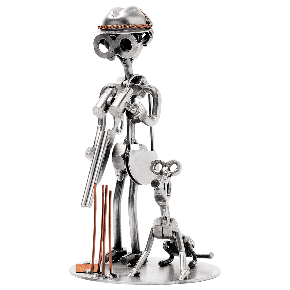 Metalfigur Jæger Med Hund -