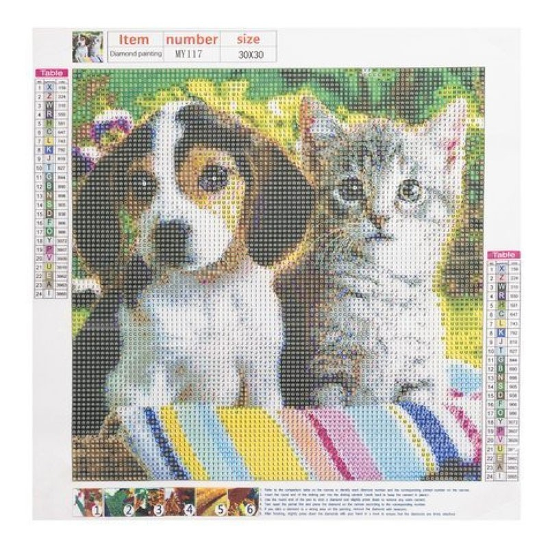 Hund Kat Motiv Diamond Paint -